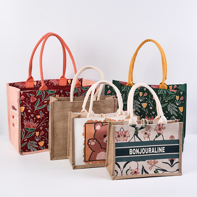 Goede prijs. Gepersonaliseerde natuurlijke doek gedrukte jute zakken Burlap Tote Bag online