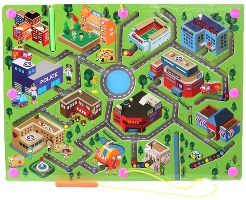 Goede prijs. Kinderen stadsverkeer houten magnetische puzzel doolhof bordspel educatief speelgoed online