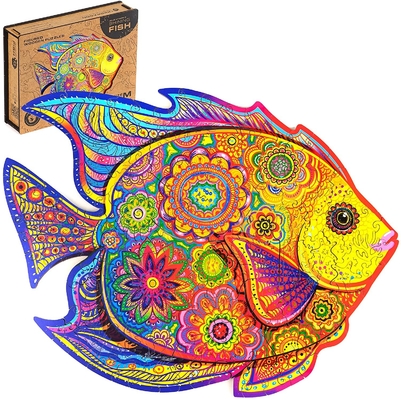 Goede prijs. Eco Friendly Magic Animal Houten puzzels Scheinende vis online