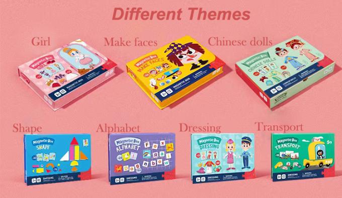 CMYK-drukken educatieve magnetische puzzelspellen kleedherkenning voor kinderen 1