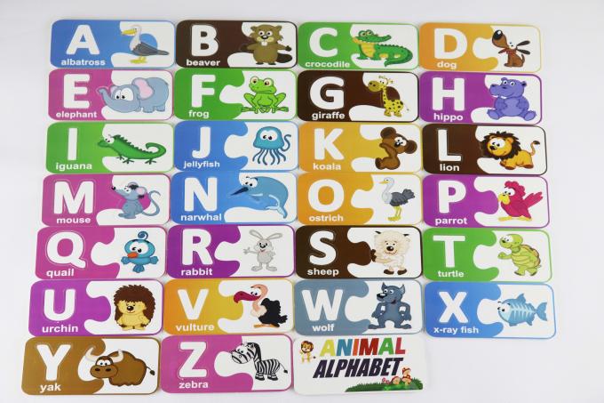 Vernis Grijsplaten Papier Puzzel Animal Alphabet Matching Cards 1