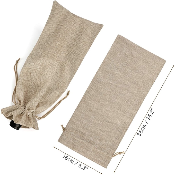 Reusable draaistak gedrukte jute zakken geschenkzakken voor wijn 0