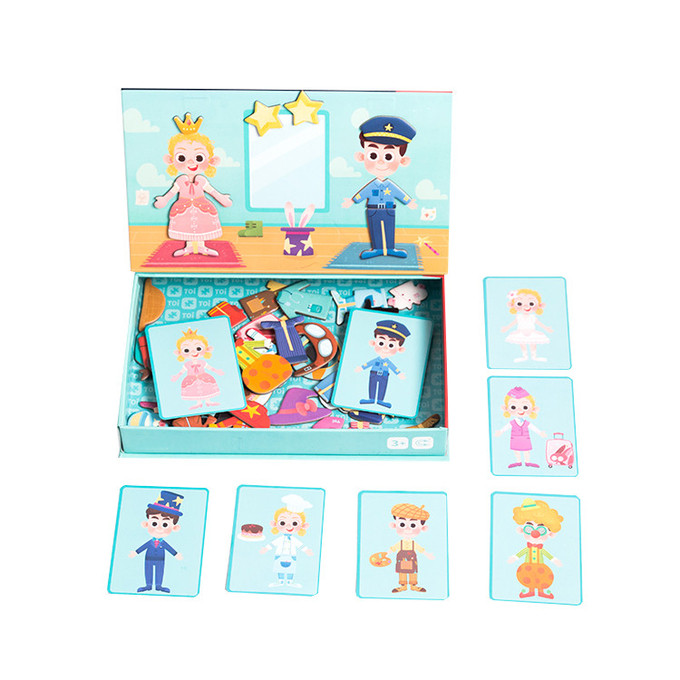 CMYK-drukken educatieve magnetische puzzelspellen kleedherkenning voor kinderen 0