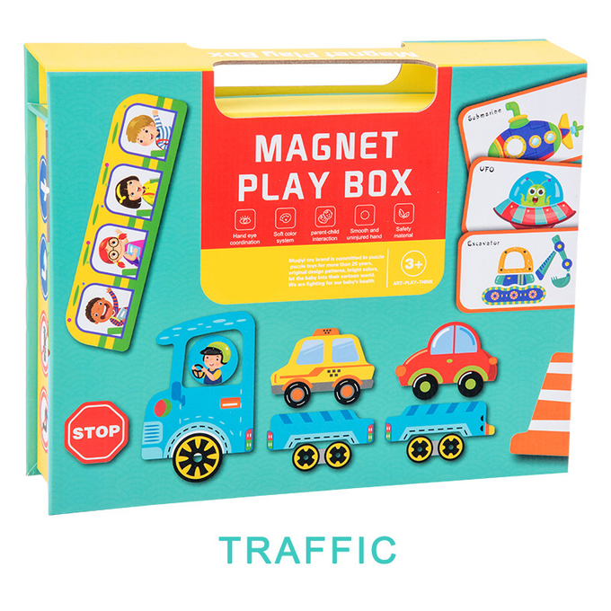 OEM Educational Magnetic Puzzle Box Verkeersthema Voor 2 jarigen Kinderen 0