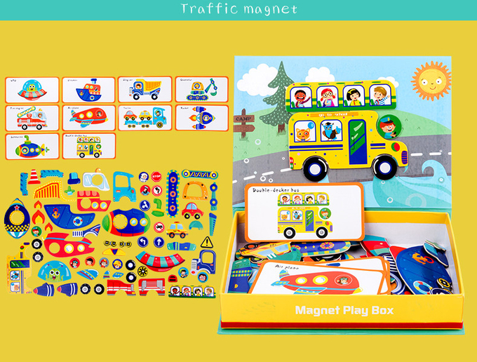OEM Educational Magnetic Puzzle Box Verkeersthema Voor 2 jarigen Kinderen 1
