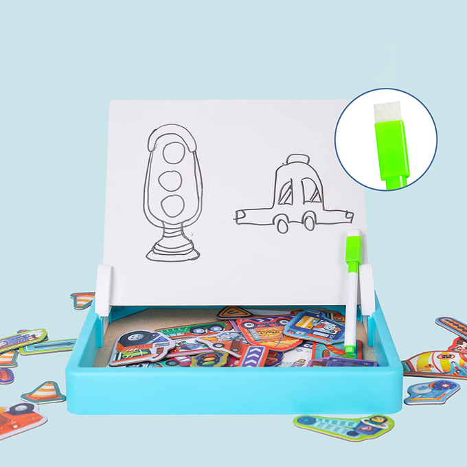 Voorschoolse kinderen Magnetische puzzelspelletjes Ingenieursvoertuigen voor de leeftijd van 4-8 40pcs 1