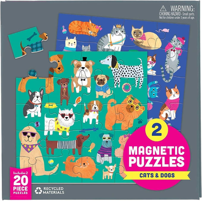 Katten Honden Magnetische Puzzle 6.5 x 6.5 " Multicolor 0